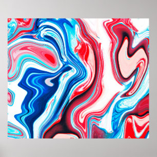 Abstracte kleurige vloeibare marmertextuur poster