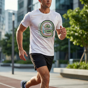 Abstracte kleurletter E Mannen Actief T-shirt
