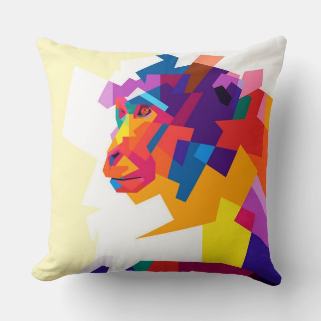 Abstracte kleurrijke aap | Modern kunstwerk Kussen (Voorkant)