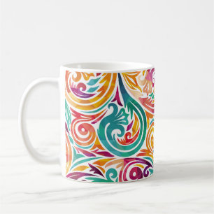 Abstracte kleurrijke achtergrond. illustratie koffiemok