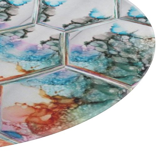 Abstracte kleurrijke alcoholinkt snijplank (Hoek)