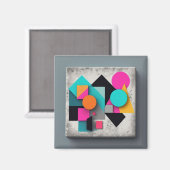 Abstracte kleurrijke Artistic Unique Cool Vibrant Magneet (Voorkant / Achterkant)