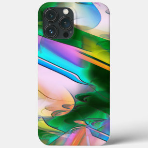 Abstracte kleurrijke bladeren met psychedelische s iPhone 13 pro max hoesje
