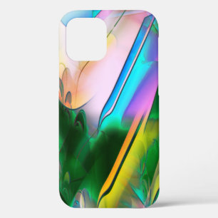 Abstracte kleurrijke bladeren met psychedelische s iPhone 12 pro hoesje