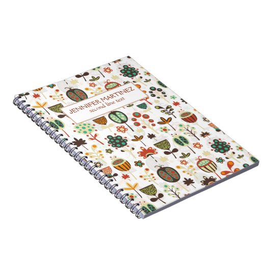 Abstracte kleurrijke bloemen en bomen notitieboek (Rechterzijde)