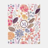 Abstracte kleurrijke bloemen fleece deken (Voorkant)