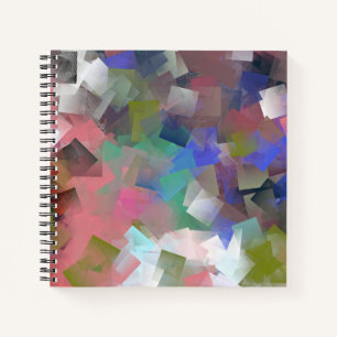 Abstracte kleurrijke blokjes notitieboek