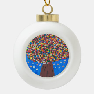 Abstracte kleurrijke boom keramische bal ornament