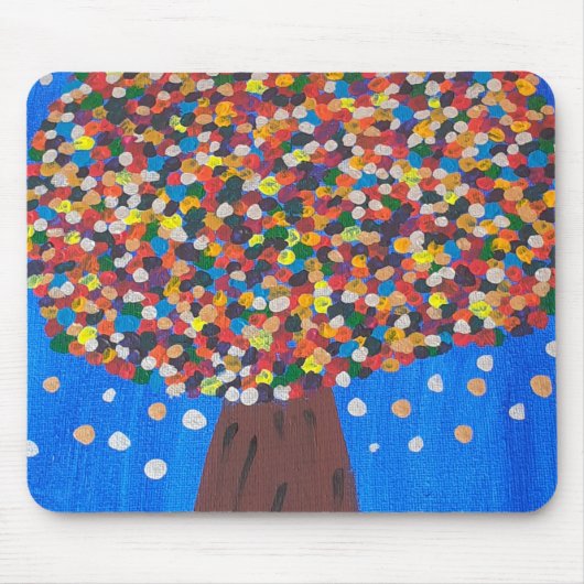 Abstracte kleurrijke boom muismat (Voorkant)