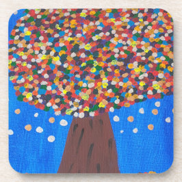 Abstracte kleurrijke boom plastisch Onderzetter