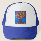 Abstracte kleurrijke boom trucker pet (Voorkant)