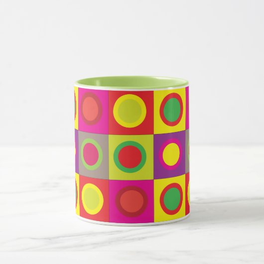 Abstracte kleurrijke cirkels mok (Midden)