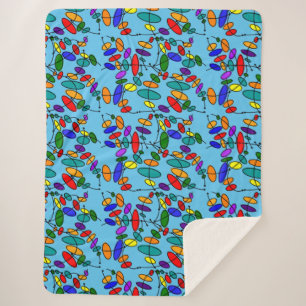 Abstracte kleurrijke cirkels sherpa deken