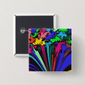 Abstracte kleurrijke draai / gekleurd / vierkante button 5,1 cm (Voorkant /achterkant)