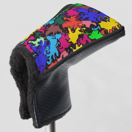 Abstracte kleurrijke draai / golfheadcover (3/4 voorkant)