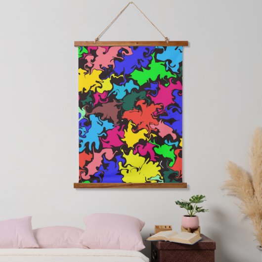 Abstracte kleurrijke draai / hangend wandkleed (Slaapkamer)