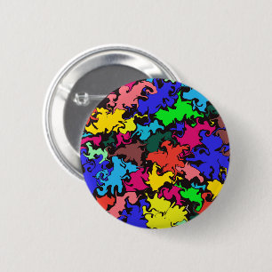 Abstracte kleurrijke draai / ronde button 5,7 cm