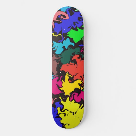 Abstracte kleurrijke draai / skateboard (Voorkant)