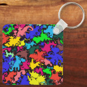 Abstracte kleurrijke draai / sleutelhanger (Achterkant)