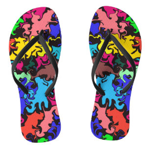 Abstracte kleurrijke draai / teenslippers