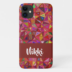Abstracte kleurrijke driehoeken op iPhone 11 hoesje