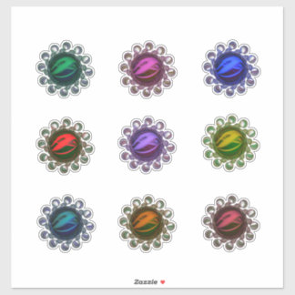 Abstracte kleurrijke edelsteenverzameling sticker