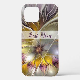 Abstracte kleurrijke Fantasy Flower Fractal Best M iPhone 12 Hoesje
