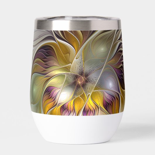 Abstracte kleurrijke Fantasy Flower Modern Fractal (Achterkant)