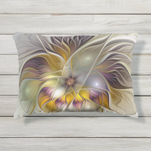 Abstracte kleurrijke Fantasy Flower Modern Fractal Buitenkussen