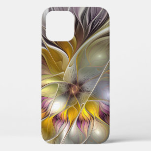 Abstracte kleurrijke Fantasy Flower Modern Fractal iPhone 12 Pro Hoesje