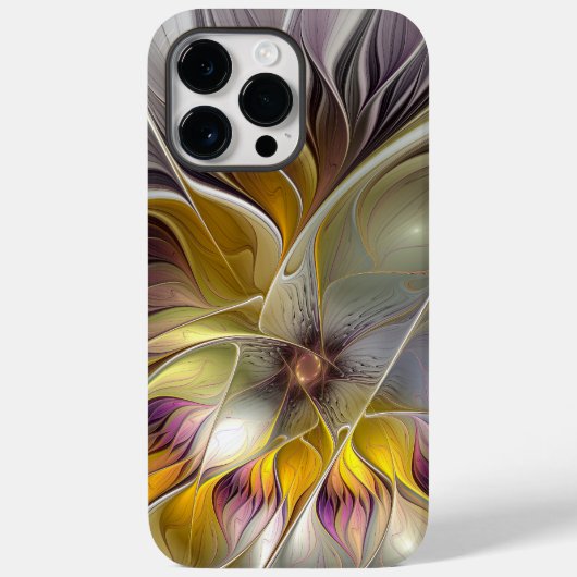 Abstracte kleurrijke Fantasy Flower Modern Fractal Case-Mate iPhone Case (Achterkant)