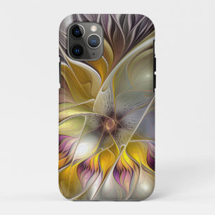Abstracte kleurrijke Fantasy Flower Modern Fractal iPhone 11 Pro Hoesje