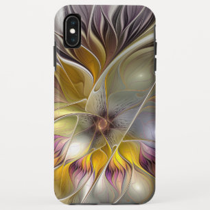 Abstracte kleurrijke Fantasy Flower Modern Fractal iPhone XS Max Hoesje