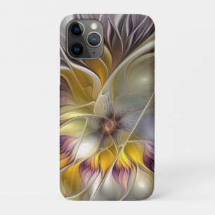 Abstracte kleurrijke Fantasy Flower Modern Fractal iPhone 11 Pro Hoesje