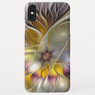 Abstracte kleurrijke Fantasy Flower Modern Fractal iPhone XS Max Hoesje
