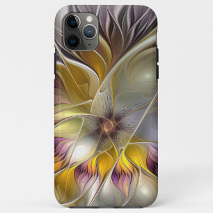 Abstracte kleurrijke Fantasy Flower Modern Fractal iPhone 11 Pro Max Hoesje