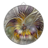 Abstracte kleurrijke Fantasy Flower Modern Fractal Dartbord (Voorkant)
