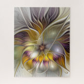 Abstracte kleurrijke Fantasy Flower Modern Fractal Legpuzzel (Verticaal)