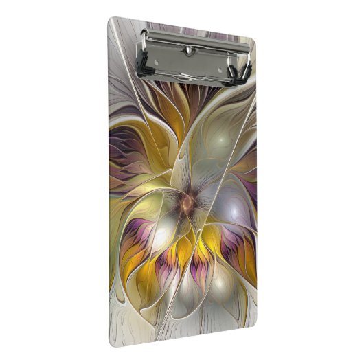 Abstracte kleurrijke Fantasy Flower Modern Fractal Mini Klembord (Schuin)