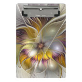 Abstracte kleurrijke Fantasy Flower Modern Fractal Mini Klembord (Voorkant)