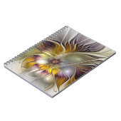 Abstracte kleurrijke Fantasy Flower Modern Fractal Notitieboek (Linkerzijde)