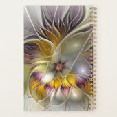 Abstracte kleurrijke Fantasy Flower Modern Fractal Planner (Achterkant)