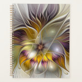 Abstracte kleurrijke Fantasy Flower Modern Fractal Planner (Voorkant)