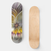 Abstracte kleurrijke Fantasy Flower Modern Fractal Skateboard (Voorkant)