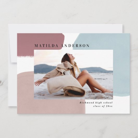 Abstracte kleurrijke fotograduatie-partij aankondiging (Voorkant)