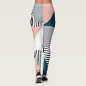 Abstracte kleurrijke geometrie leggings (Achterkant)