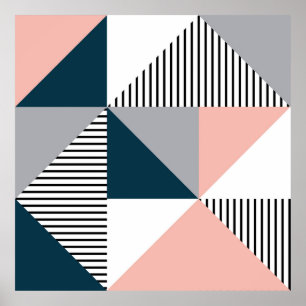 Abstracte kleurrijke geometrie poster