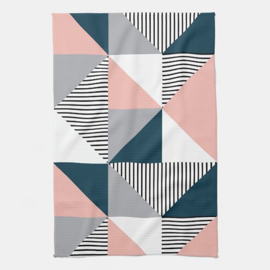 Abstracte kleurrijke geometrie theedoek (Verticaal)