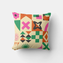 Abstracte kleurrijke geometrische patronen groen kussen