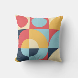 Abstracte kleurrijke geometrische patronen rood ge kussen